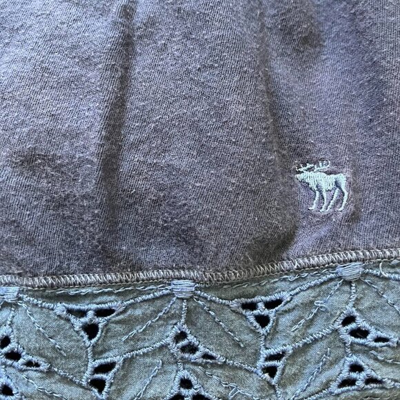 Abercrombie Fitch womens m vintage y2k navy blue babydoll top preppy - Picture 4 of 5